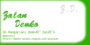 zalan demko business card